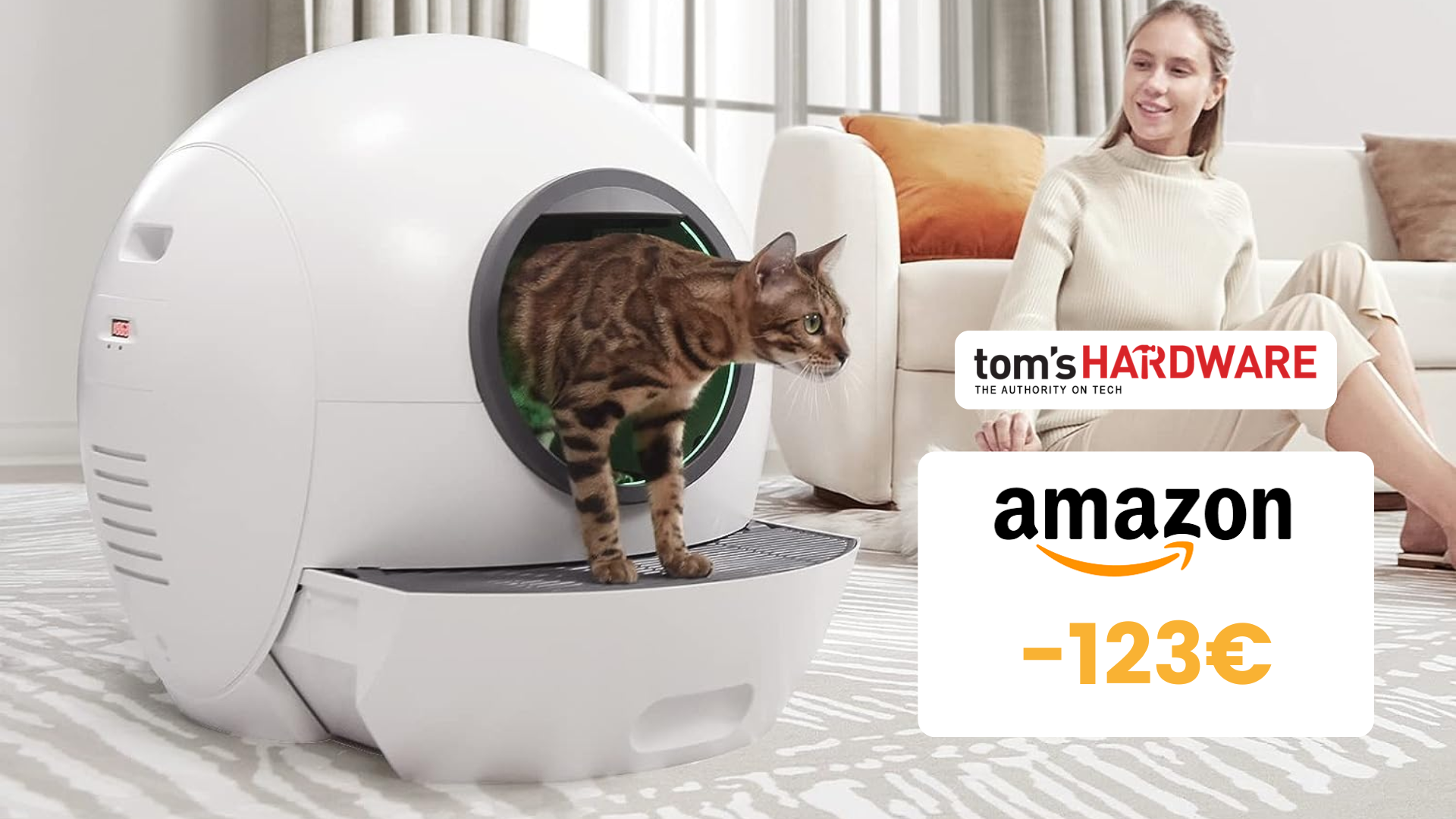 Acquista Versione inglese Tonepie 67L Automatic Smart Cat Lettiera  Autopulente Completamente Chiusa Lettiera per Animali Domestici Toilette  Lettiera