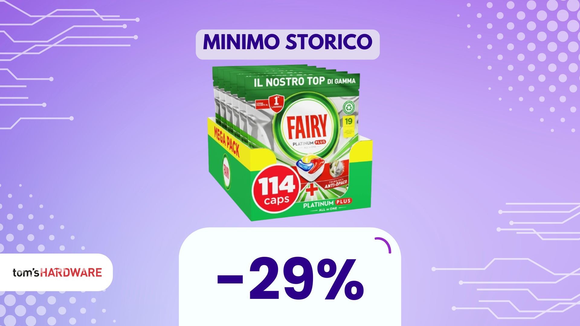 Fairy Platinum Plus a 27€ su Amazon per 114 capsule. Meglio del supermercato?