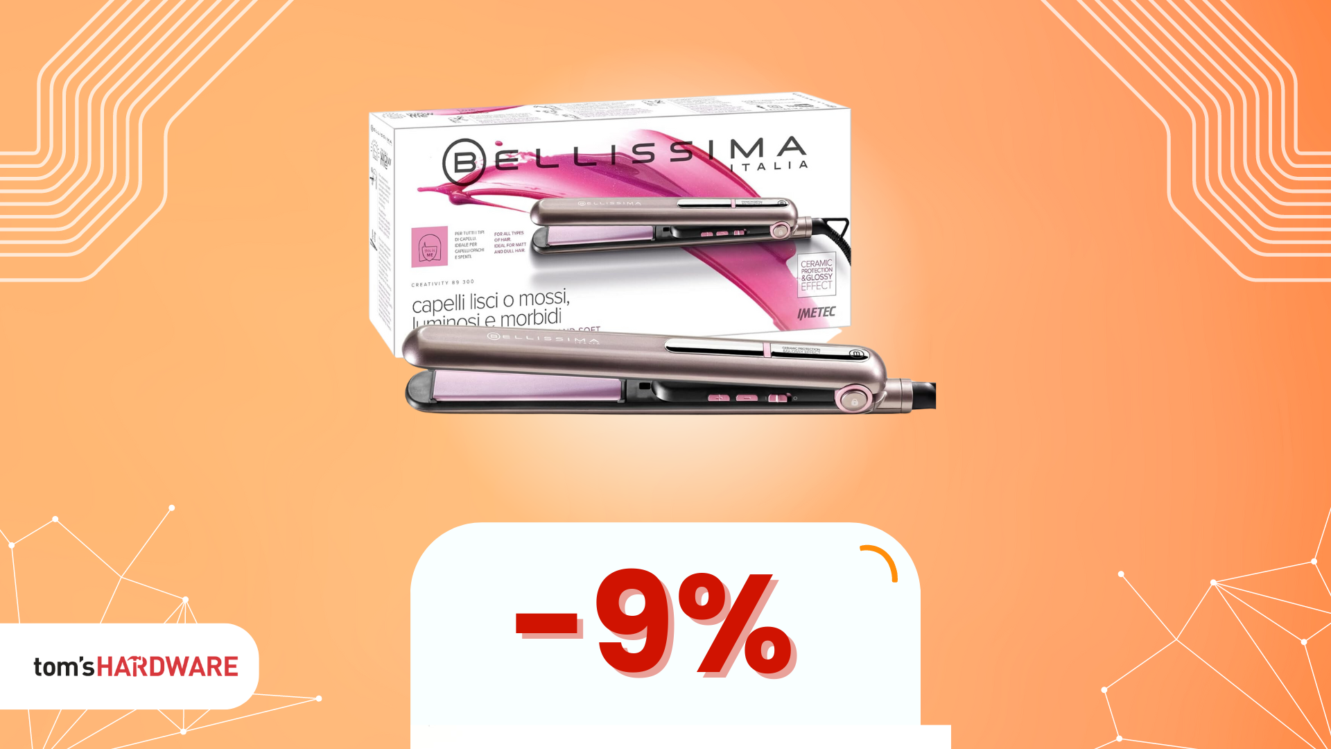 Una piastra perfetta per capelli lisci come la seta: Bellissima Imetec Creativity B9 300 a soli 30€!