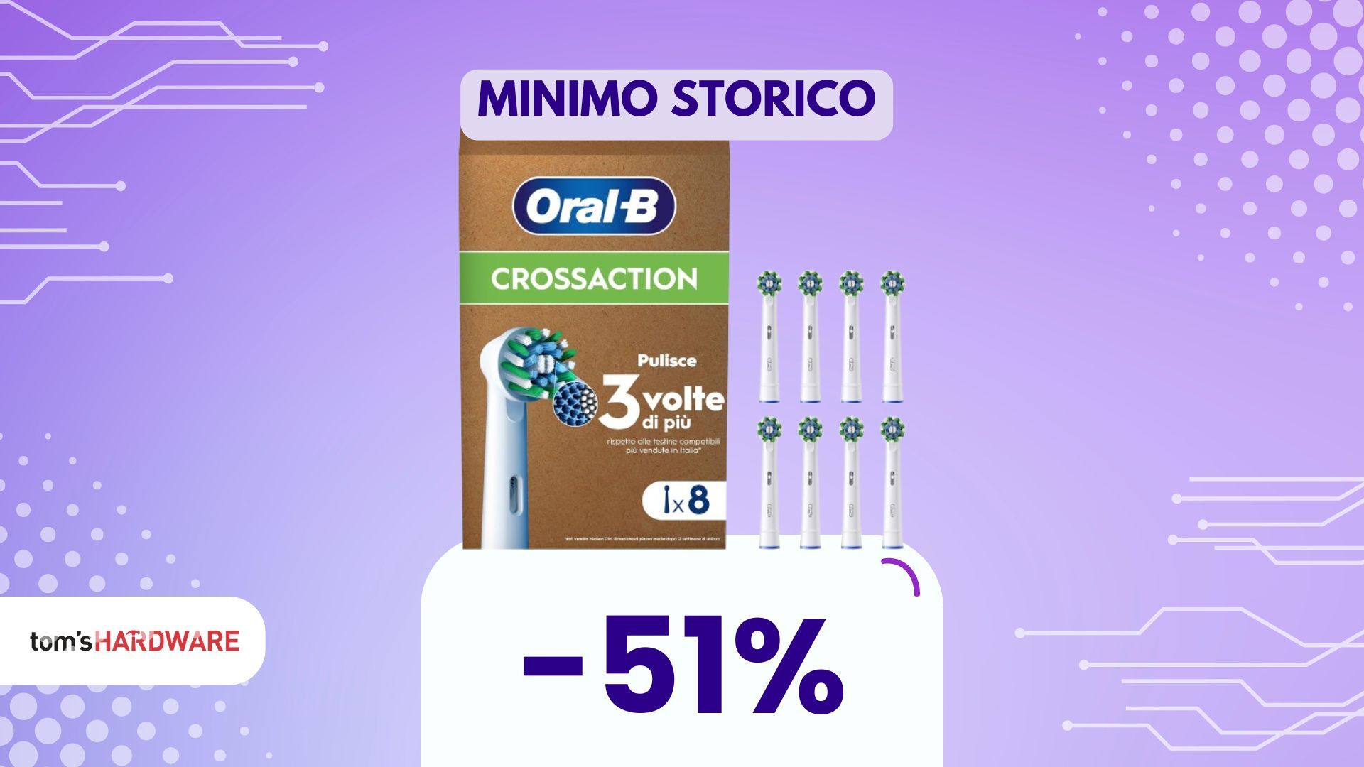 Fai scorta di testine Oral-B: approfitta ora del -51% sulle Cross Action