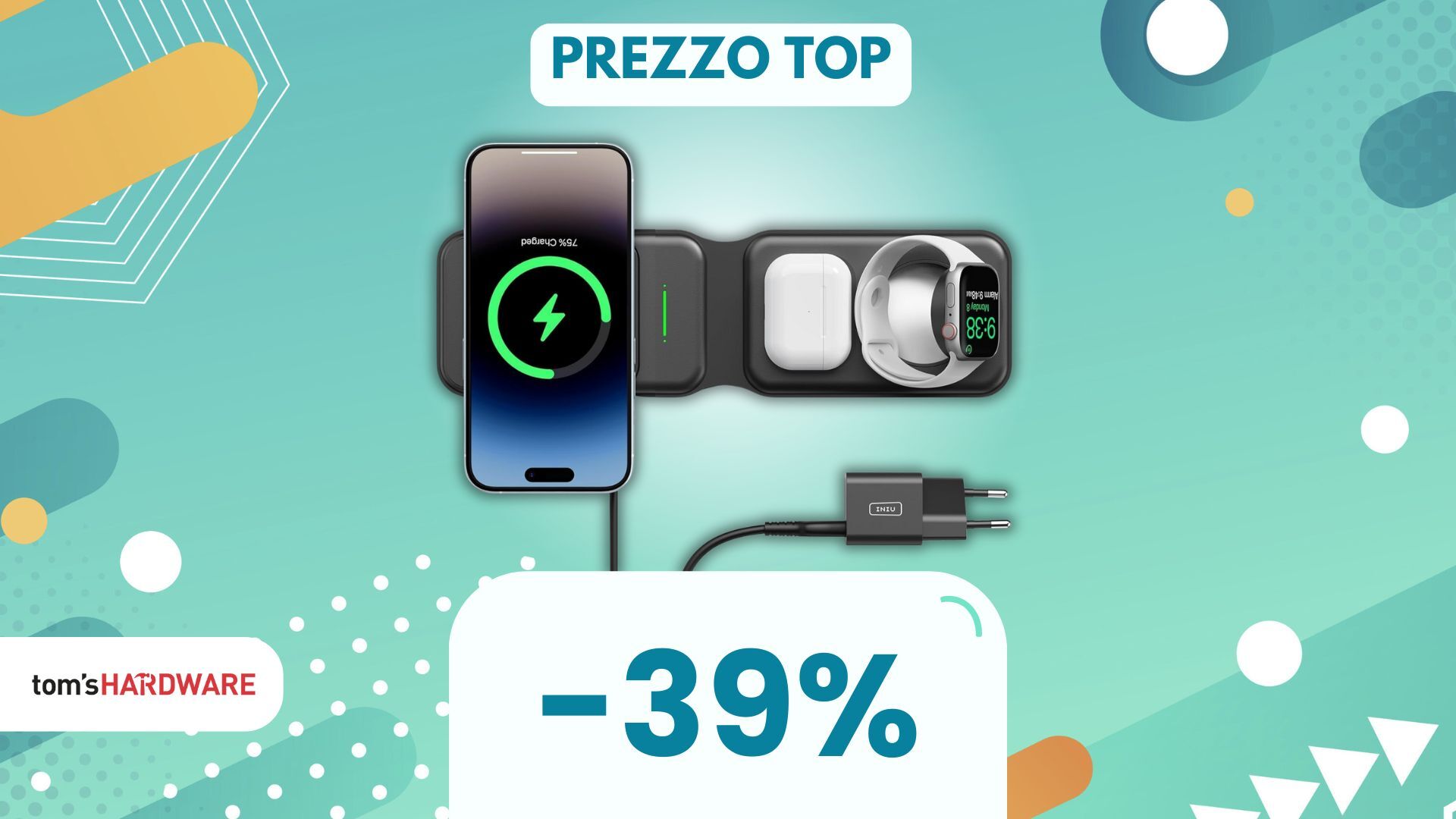 Un solo caricatore, tre dispositivi Apple, e CHE SCONTO! (-39%)