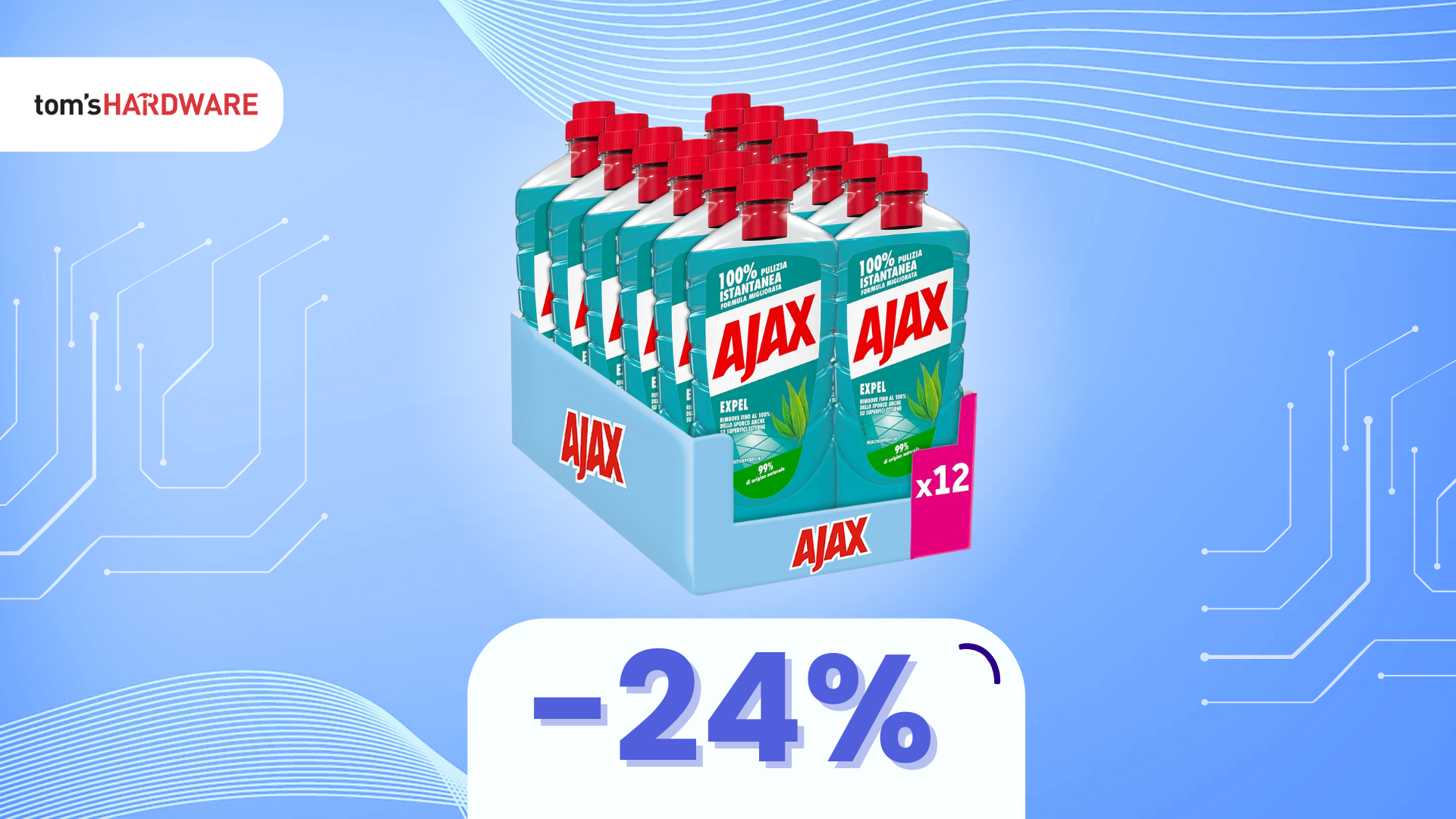 Un anno di pavimenti puliti a MENO di 30€! Risparmi il 24% su Ajax