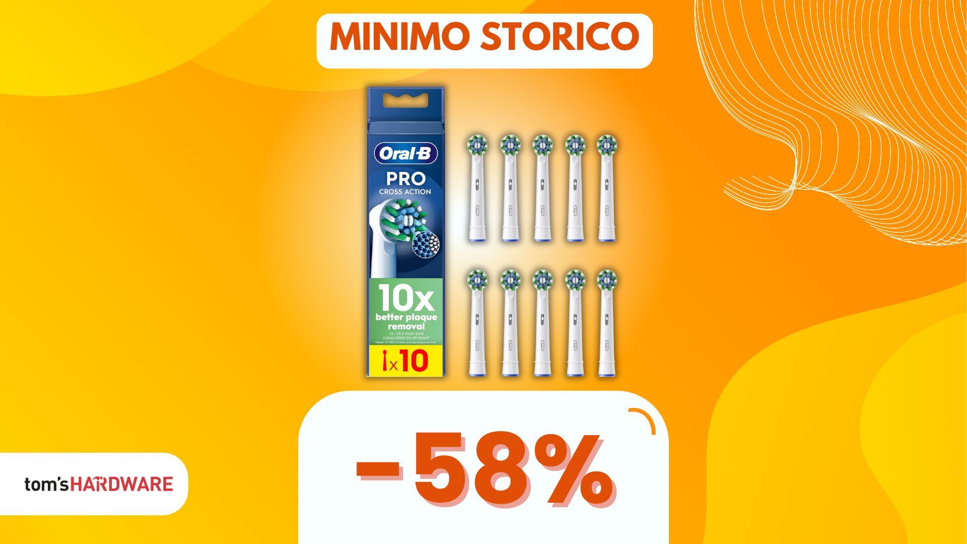 Il vostro dentista approverebbe: 10 testine di ricambio Oral-B Cross Action a meno di METÀ PREZZO! (-58%)