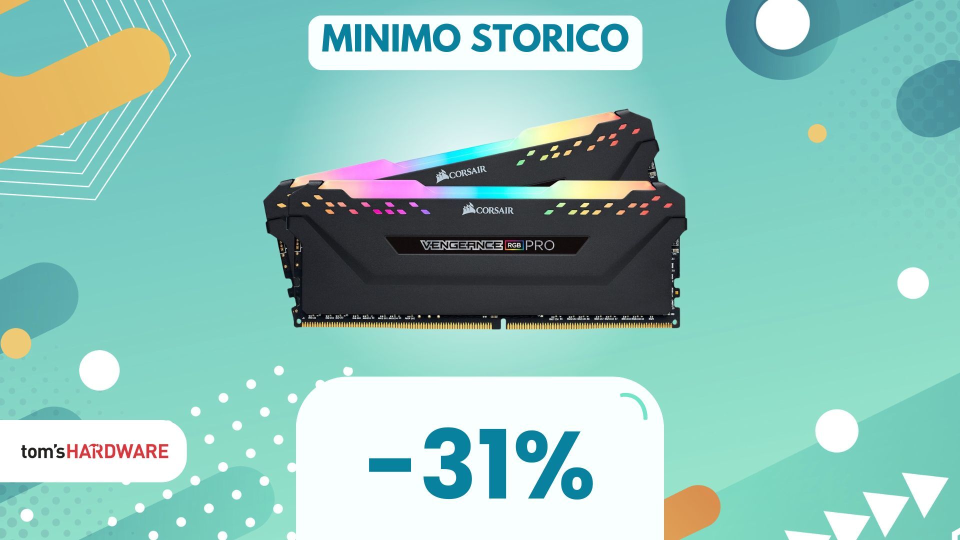 Ormai le DDR4 si svendono: queste RAM Corsair Vengeance RGB da 32 GB costano POCHISSIMO!