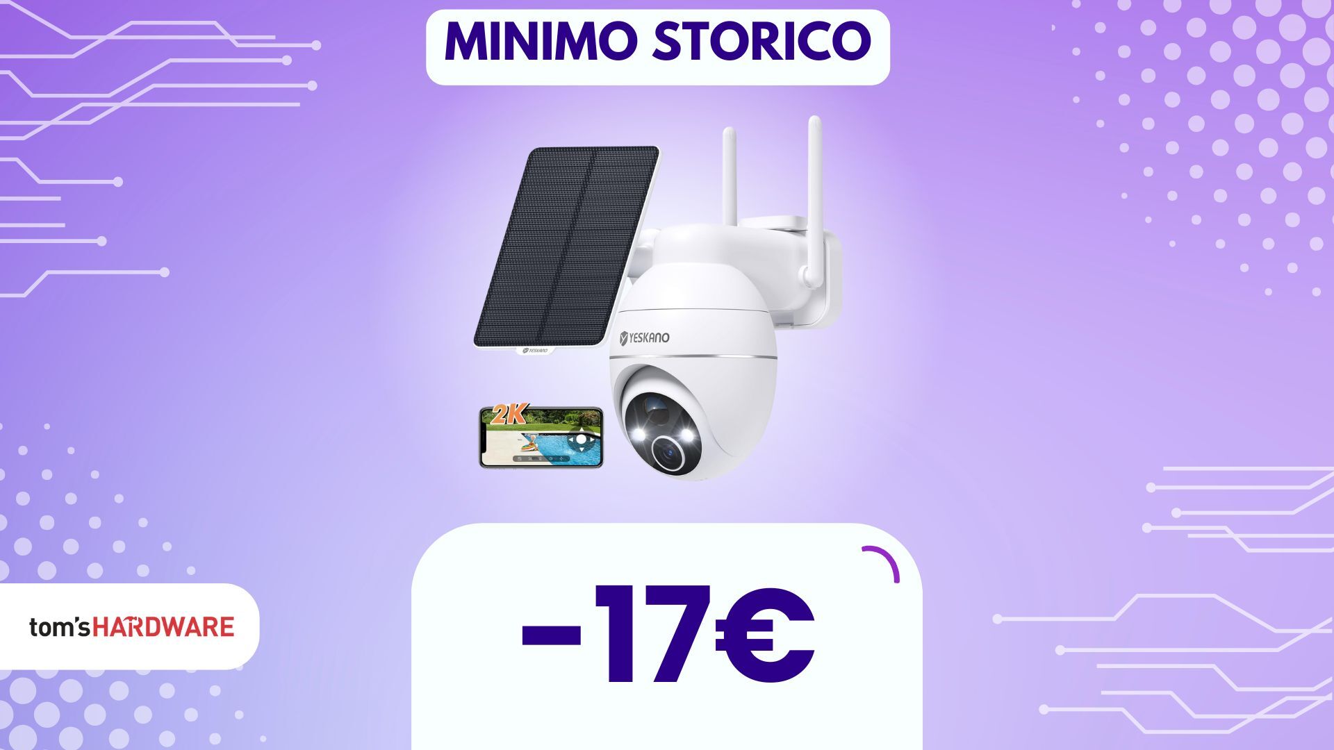 Questa telecamera Wi-Fi per esterni è senza fili, ha un pannello solare ed è in DOPPIO SCONTO!