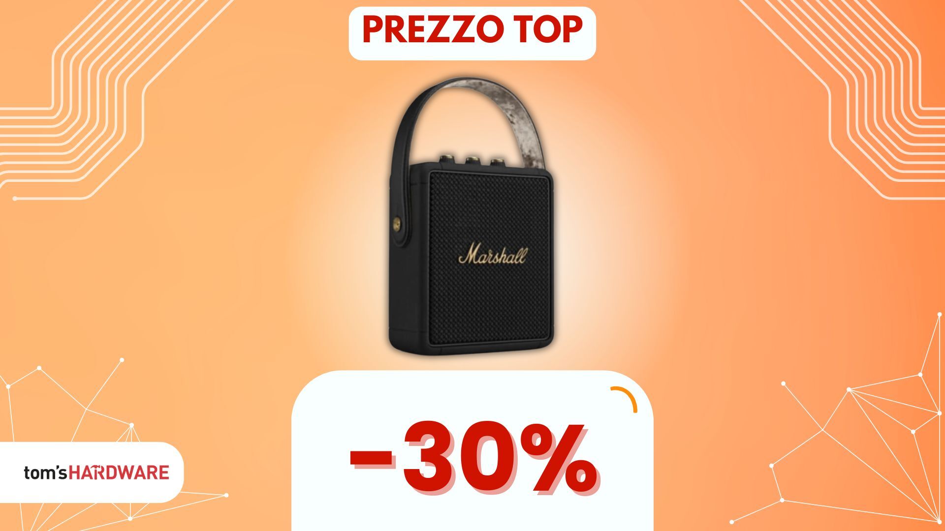 CROLLO di prezzo per questo BELLISSIMO altoparlante Bluetooth Marshall: non teme acqua e batteria scarica!