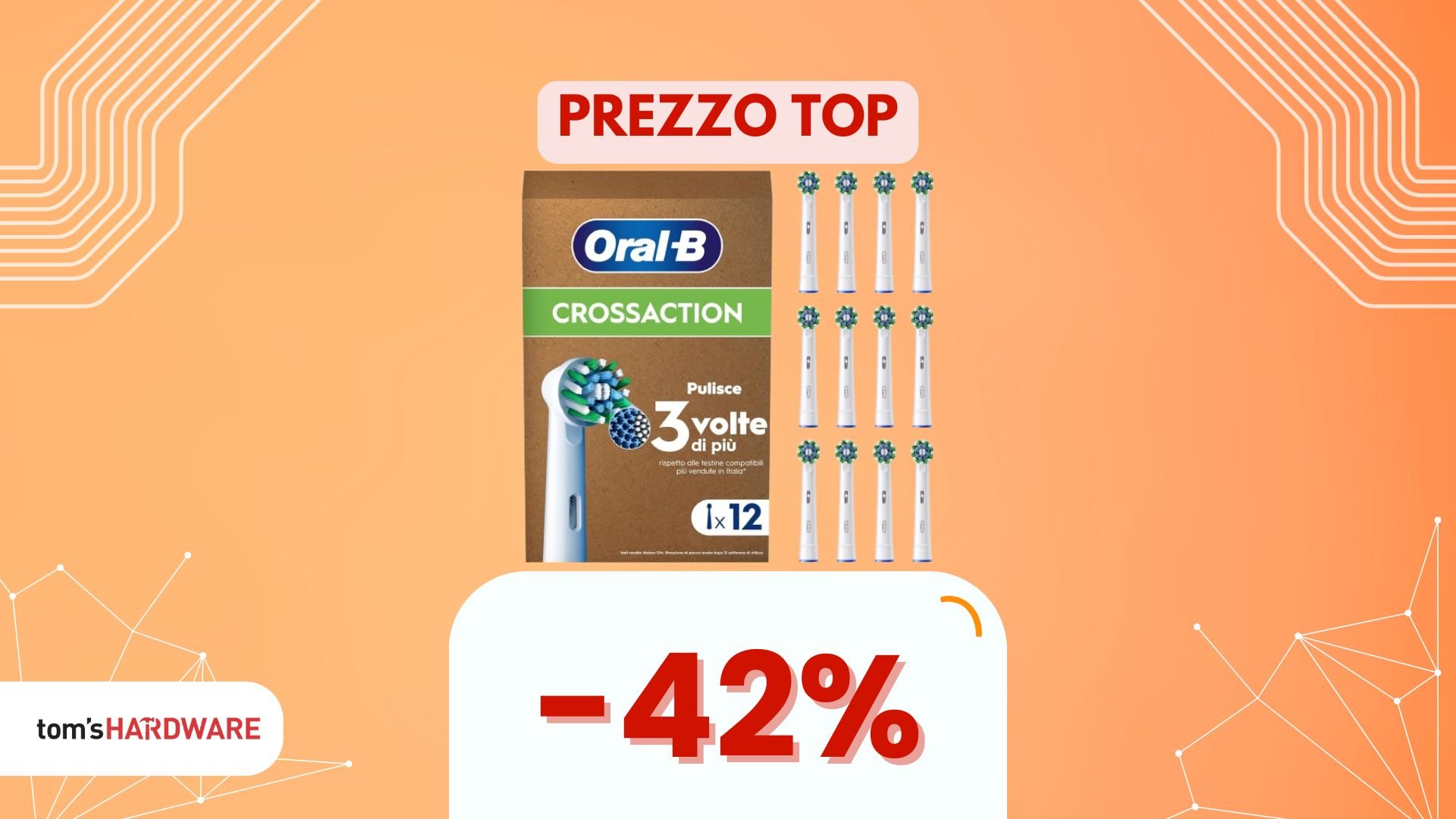 Testine Oral-B con setole a X: 12 pezzi al miglior prezzo, solo 27€