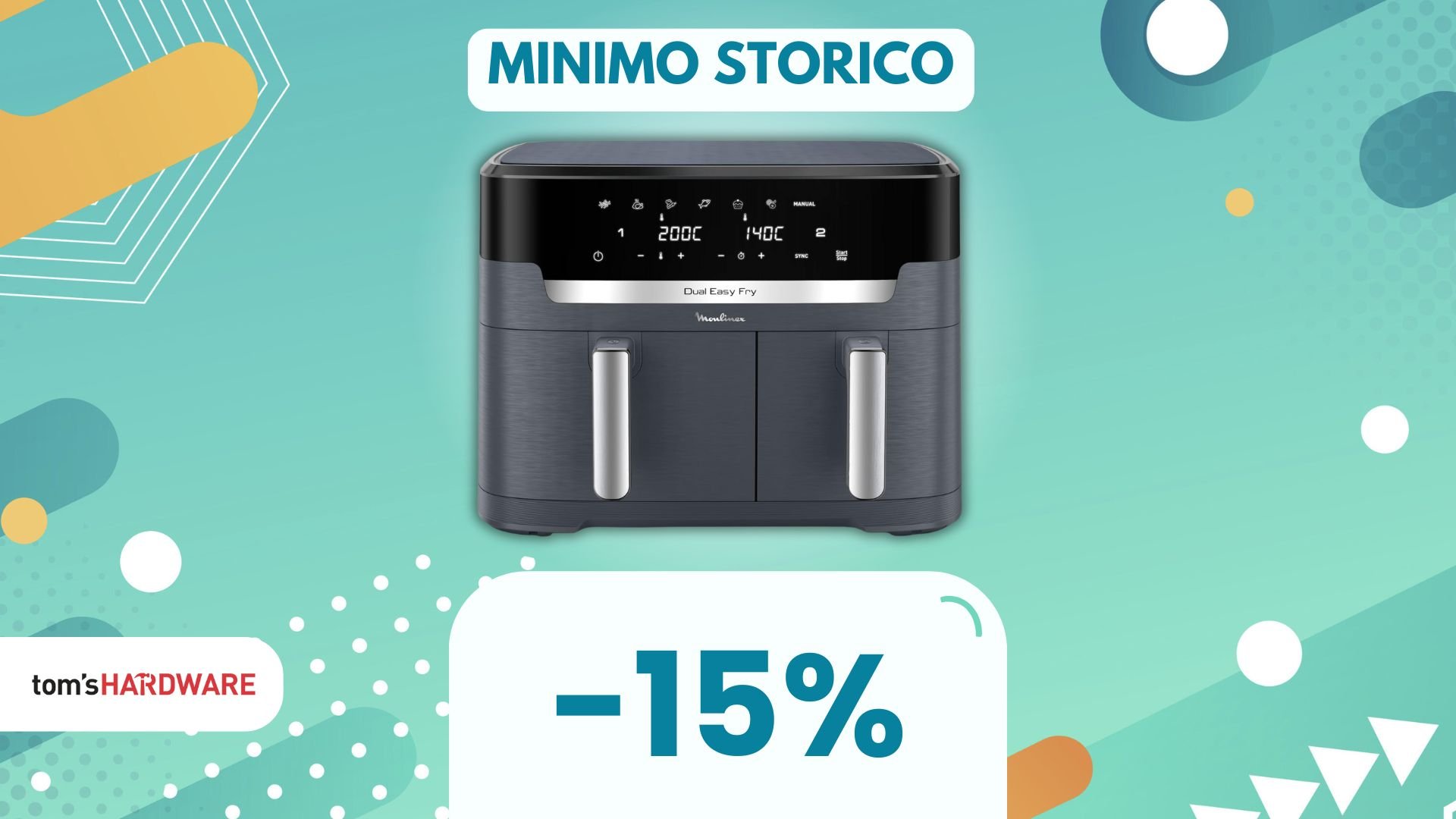 risparmiate tempo ed energia con questa friggitrice Moulinex con doppio cestello!