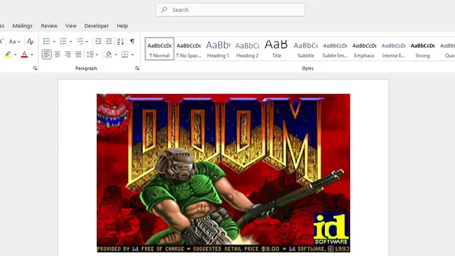 Doom, dopo il PDF, ora è giocabile anche in un documento Word