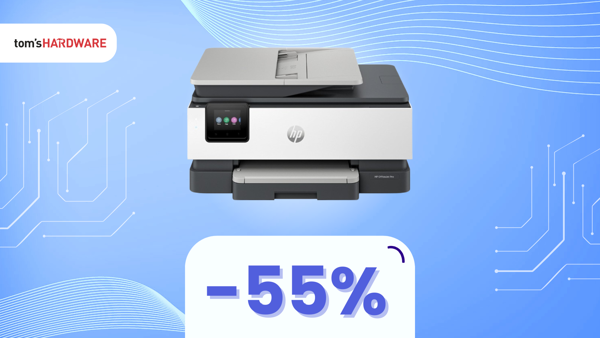 SCONTO del 55% su HP OfficeJet Pro 8135e: stampa, scansiona e copia con efficienza!