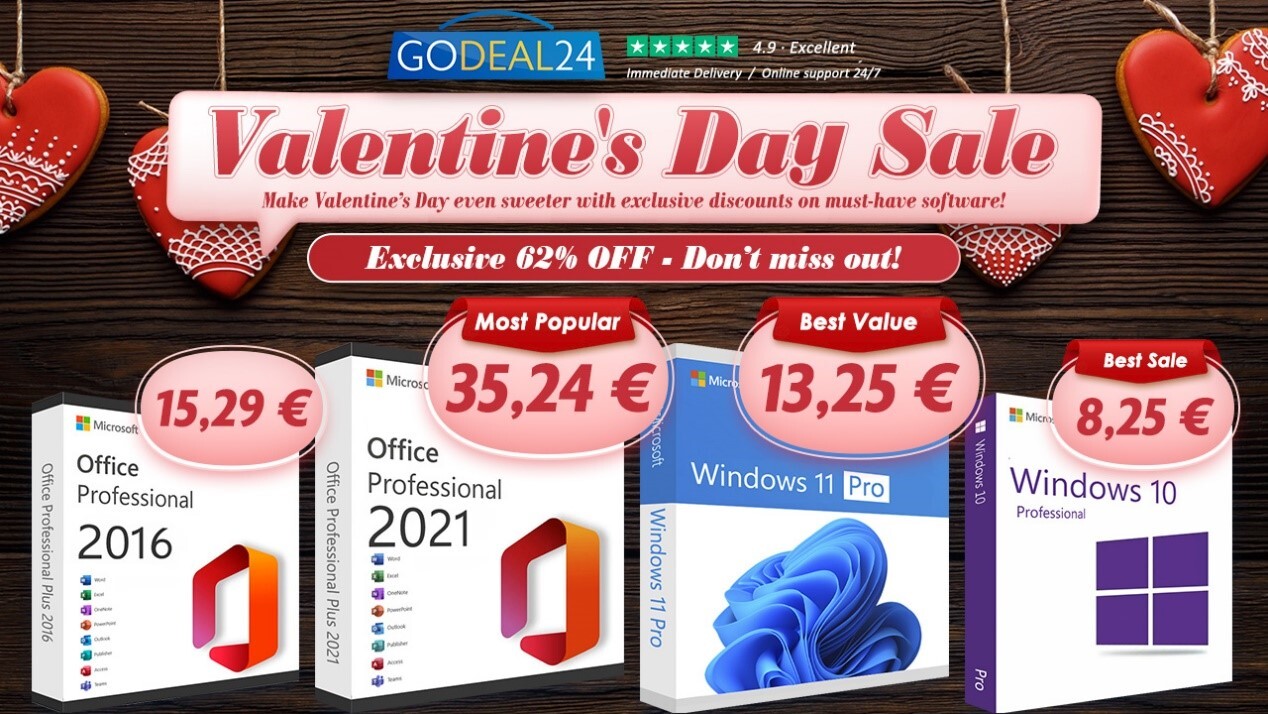 San Valentino con Office 2021 e Windows 11, a partire da soli 10€