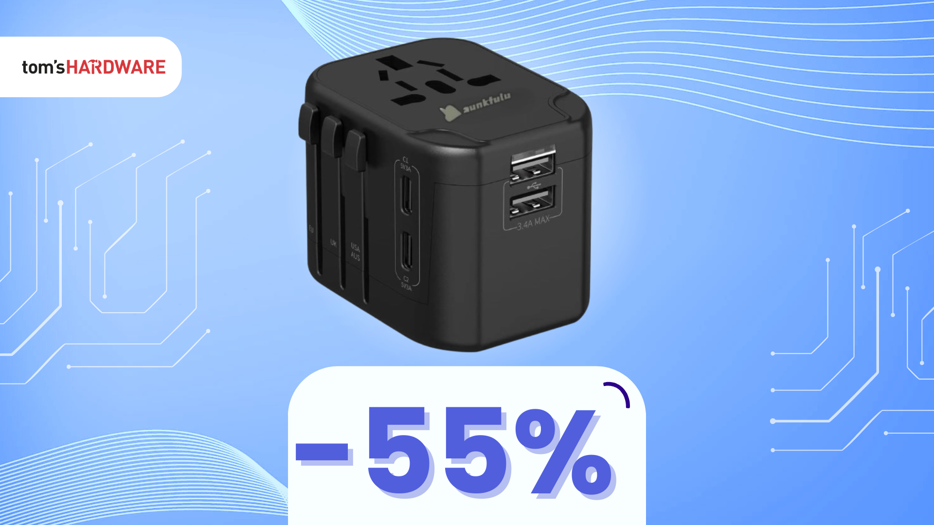 Viaggia senza pensieri con questo adattatore universale, oggi in SUPER SCONTO! - 55%