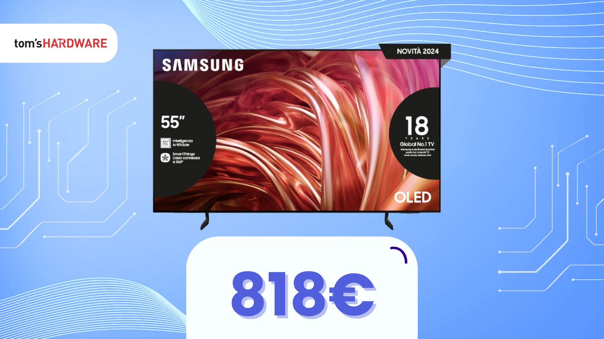 Amazon ti fa dimenticare la paura del burn-in con la TV Samsung OLED a soli 818€